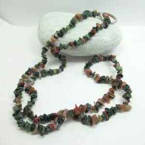 Fancy Jasper gemstone chip necklace